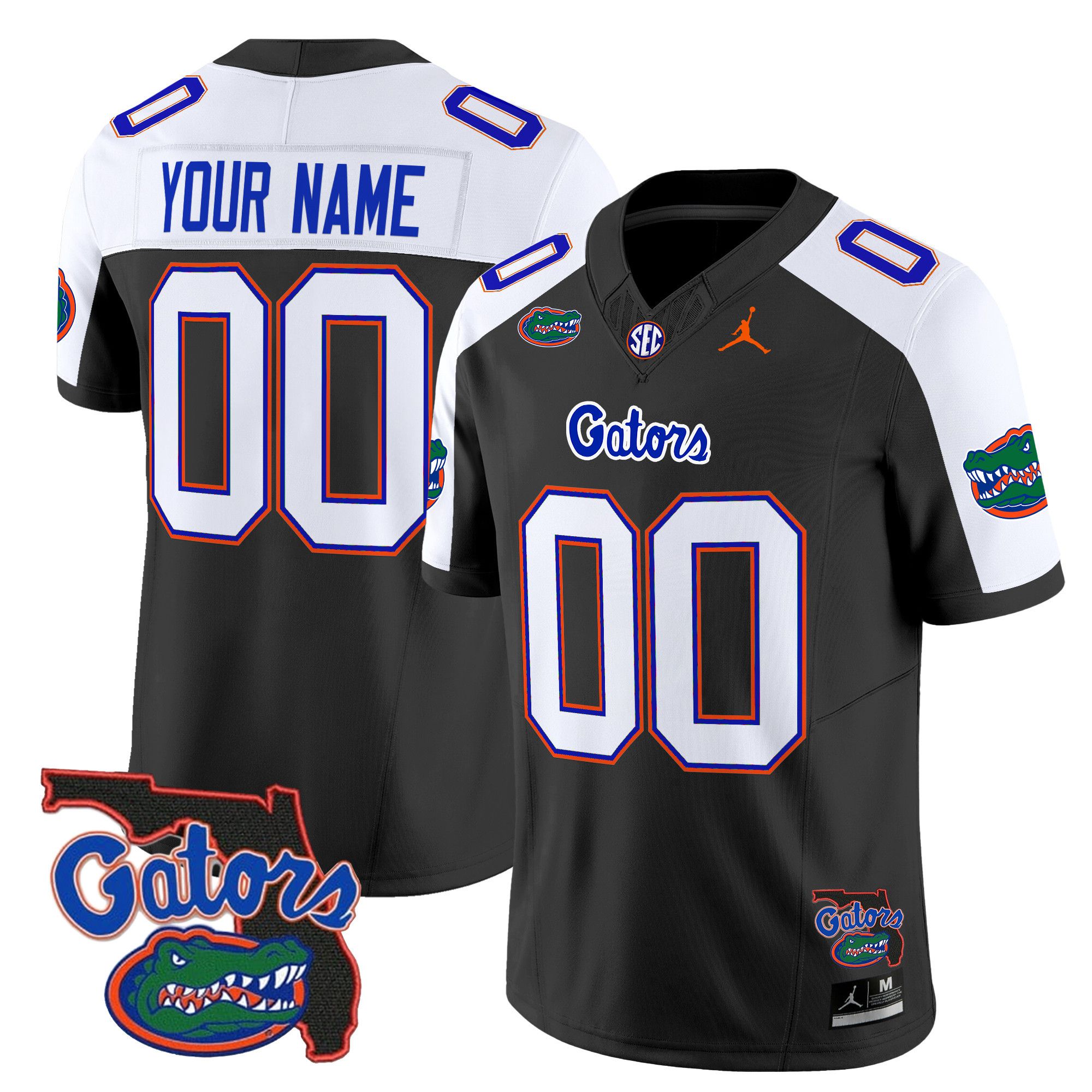 Men Florida Gators Black 2024 Florida Patch Vapor Limited Custom NCAA Jersey->customized ncaa jersey->Custom Jersey